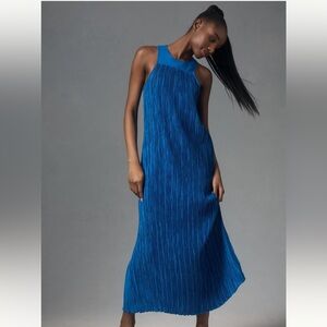 Anthropologie Blue Pleated Dress